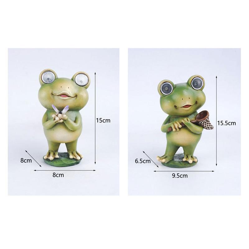 Frog Ornament Solar Light Home Decor Accessories Kawaii Resin Craft Desktop Figurines Living Room Decoration Kids Room Ornaments