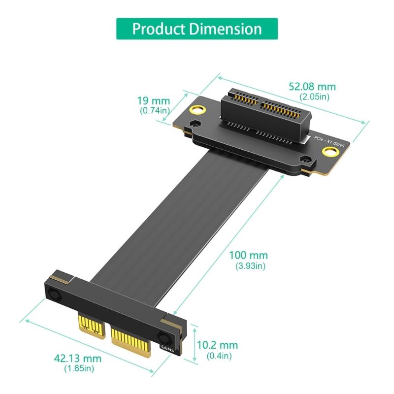 Double 90 Degree PCIe 5.0 Risers Cable with Fast speed 64Gb/s Bandwidth for Flexible GPU Networking Card Installation in 1U 2U Chassis