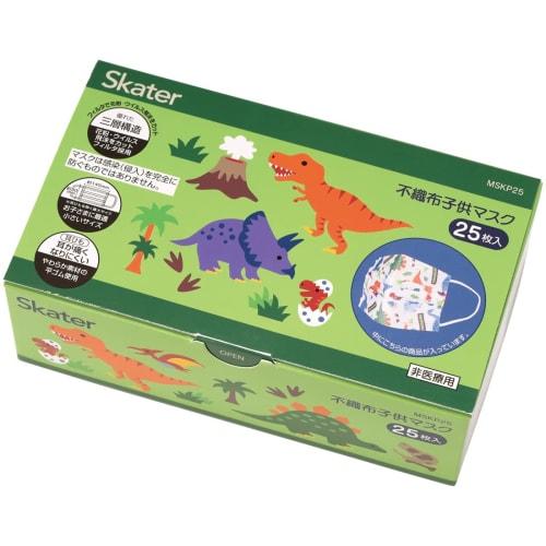 

Skater Nonwoven Masks for Children, Boxed, 25 Masks, Three-Layer Construction, Dinosaur Design, MSKP25-A