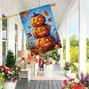 Halloween Jack-O'-Lantern Stack House Flag  Double-Sided Polyester Garden Flag - Seasonal Yard Decoration Without Electricity
