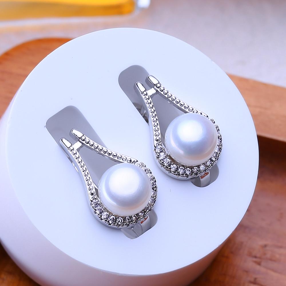 LSOOYH Freshwater Pearl Earrings For Women Statement Star Clip On Earrings Fashion Pearl Jewelry