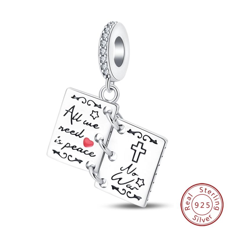 New Copper Heart Shaped Guardian Peace Dove Hope Angel Charms Beads Fit Qikaola Original Bracelets Diy Jewelry