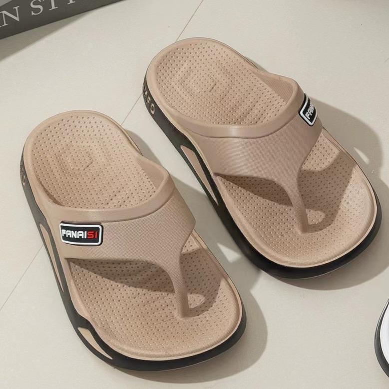 

Massage Flip Flops for Men Summer Breathable Beach Shoes Sandals Men Luxury Flip Flops Breathable Size Men Slippers 44-45 хаки