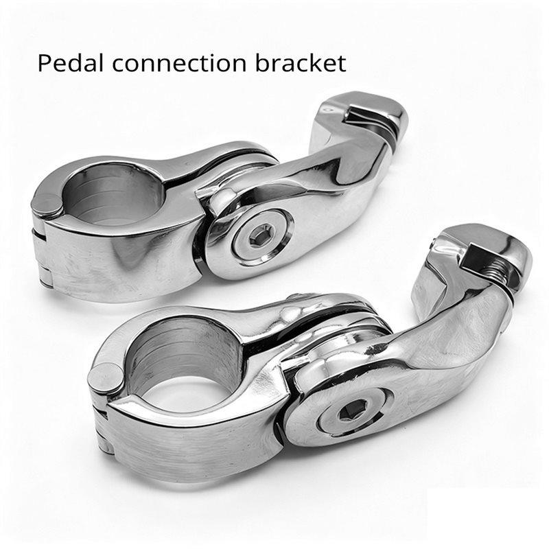 Engine Guard Bracket 32Mm 1-1/4" Footpegs Connector For Series Racer Motorcycle Parts Black