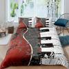 Piano Keys Duvet Cover Set Rotating Musical Notes Bedding Set Tie Dye Bedding Set Retro Music Comforter Cover Bedclothes Queen