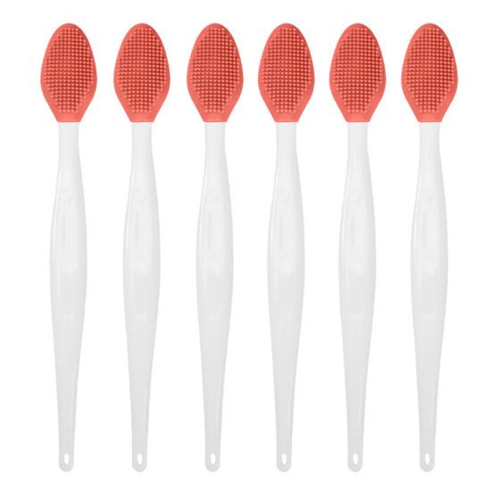 Silicone Lip Scrub Brush Double Sided Lip Exfoliator for Lightening Dark Lips Facial Cleaning Tool for Dry Skin Chapped Lips