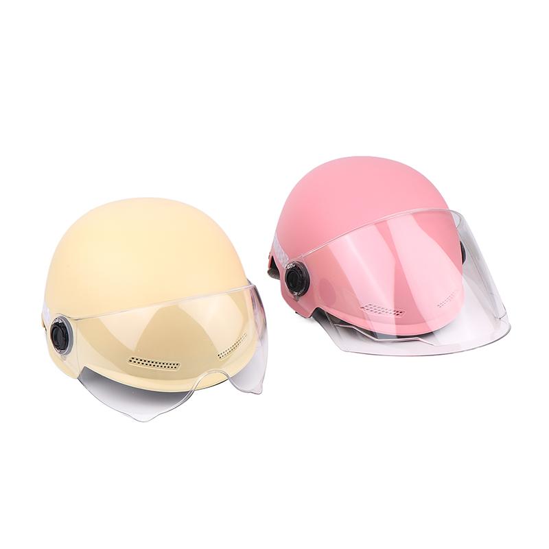 1 Piece 3C Certified Men'S And Women'S Adult Cartoon Electric Bicycle Motorcycle Half Helmet With Goggles Bicycle Safety Helmet
