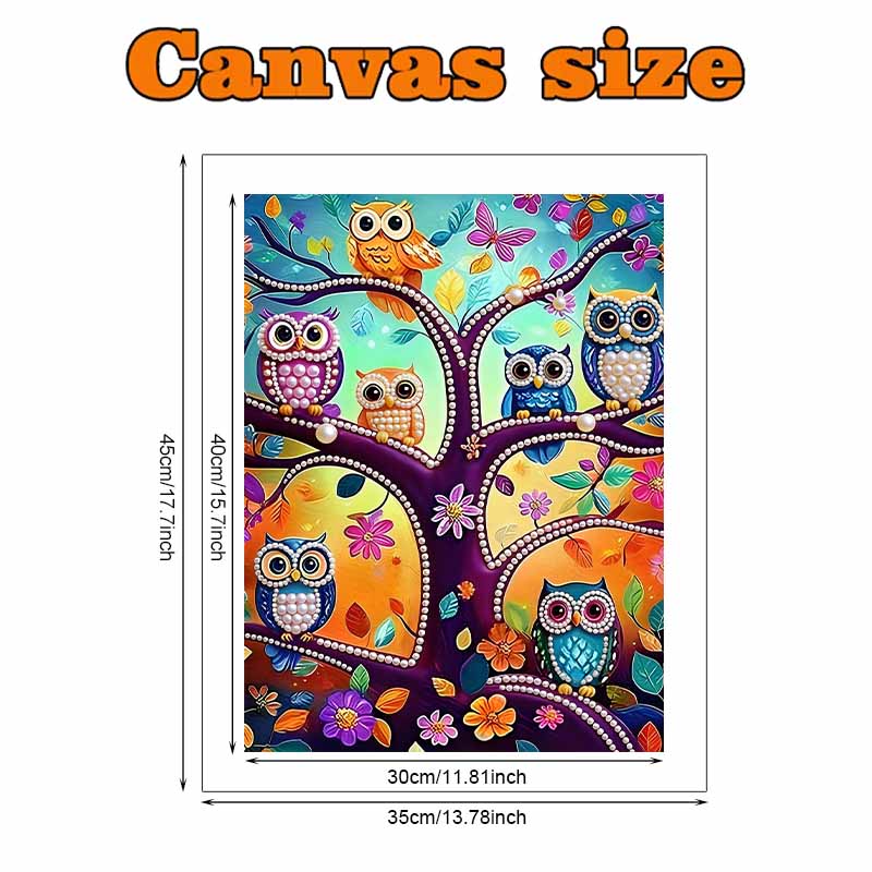 DIY The Owl on Guard Duty Pearl Diamond Art Kits Without Frame 30x40cm Gem Art Diamond Painting Kits for Adults/Beginners Gift Idea Home Wall Decor