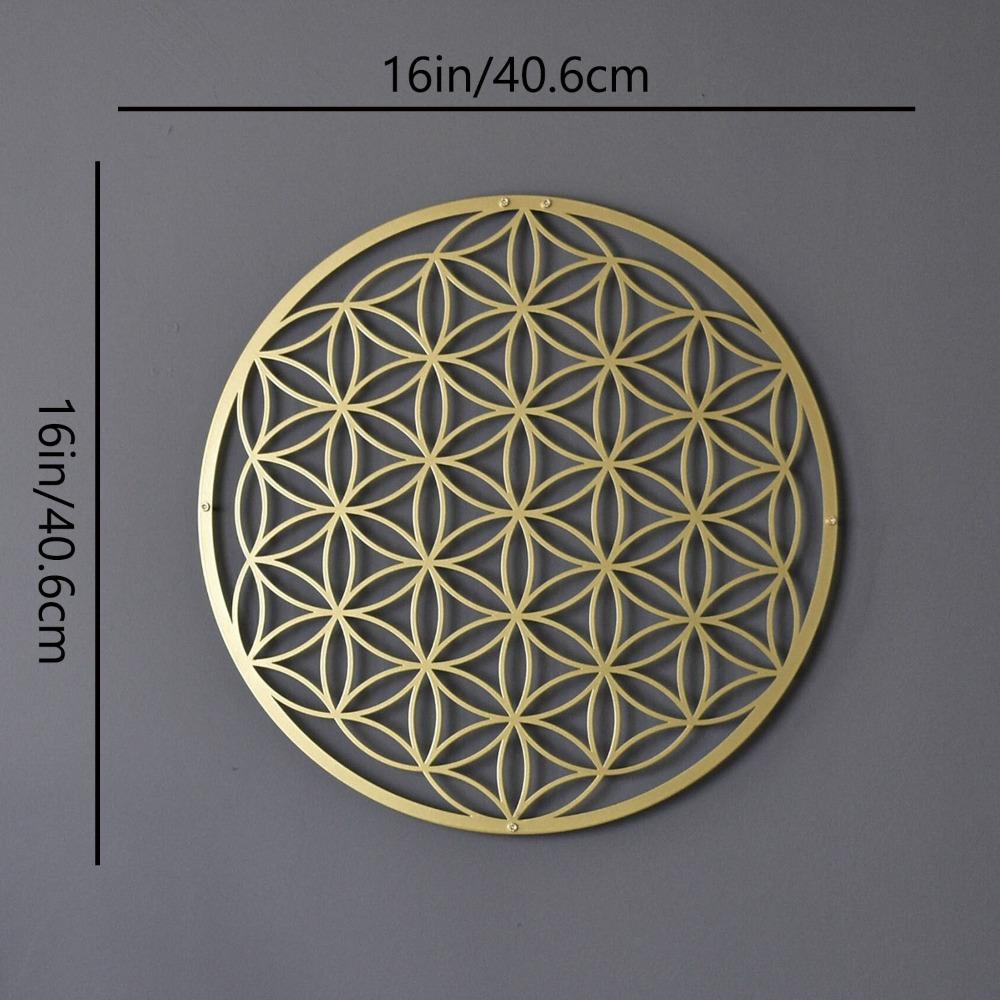 1Pc Metal Mandala Wall Art Sacred Geometry Lotus Flower Sculpture Spiritual Home Decor Meditation Room Gift