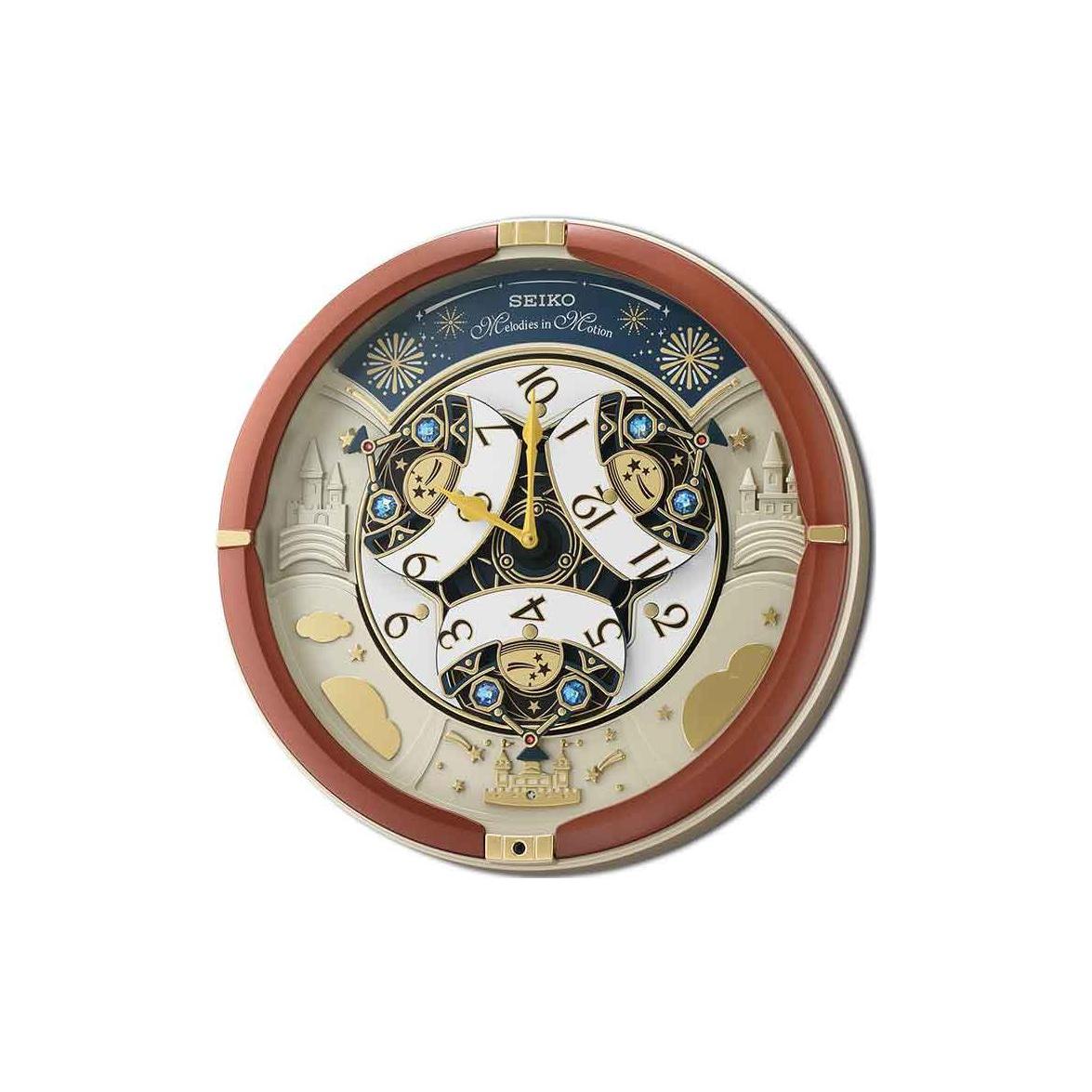 SEIKO Quartz Movement Plastic Wall Clock Unisex Gold QXM378B