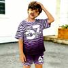 Gradient Zebra Color 67 Printed Kids T-shirt and Shorts 2 Piece Set Summer Casual Outfit for Boy's and Girl's Kids Clothing Top