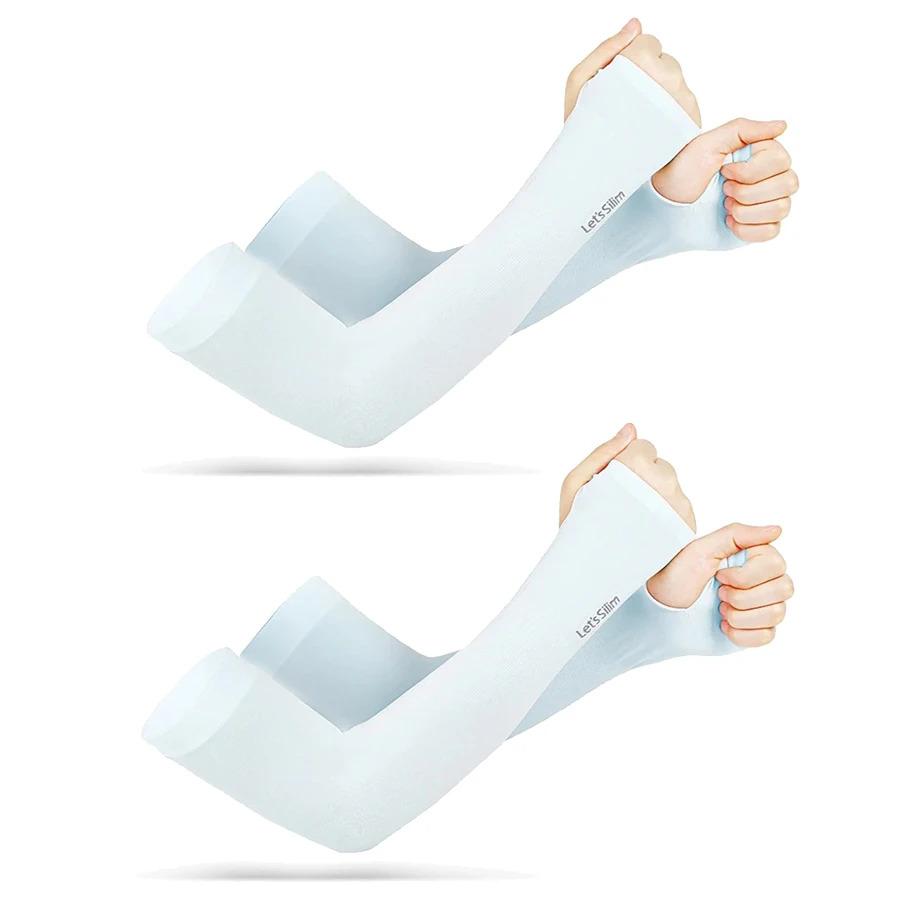 1/2pcs Summer Ice Silk Long Sleeves Anti-Sunburn Arm Cover Men Women Cuff New Cool Hand Sleeves Anti-UV Cycling Arm Sleeve