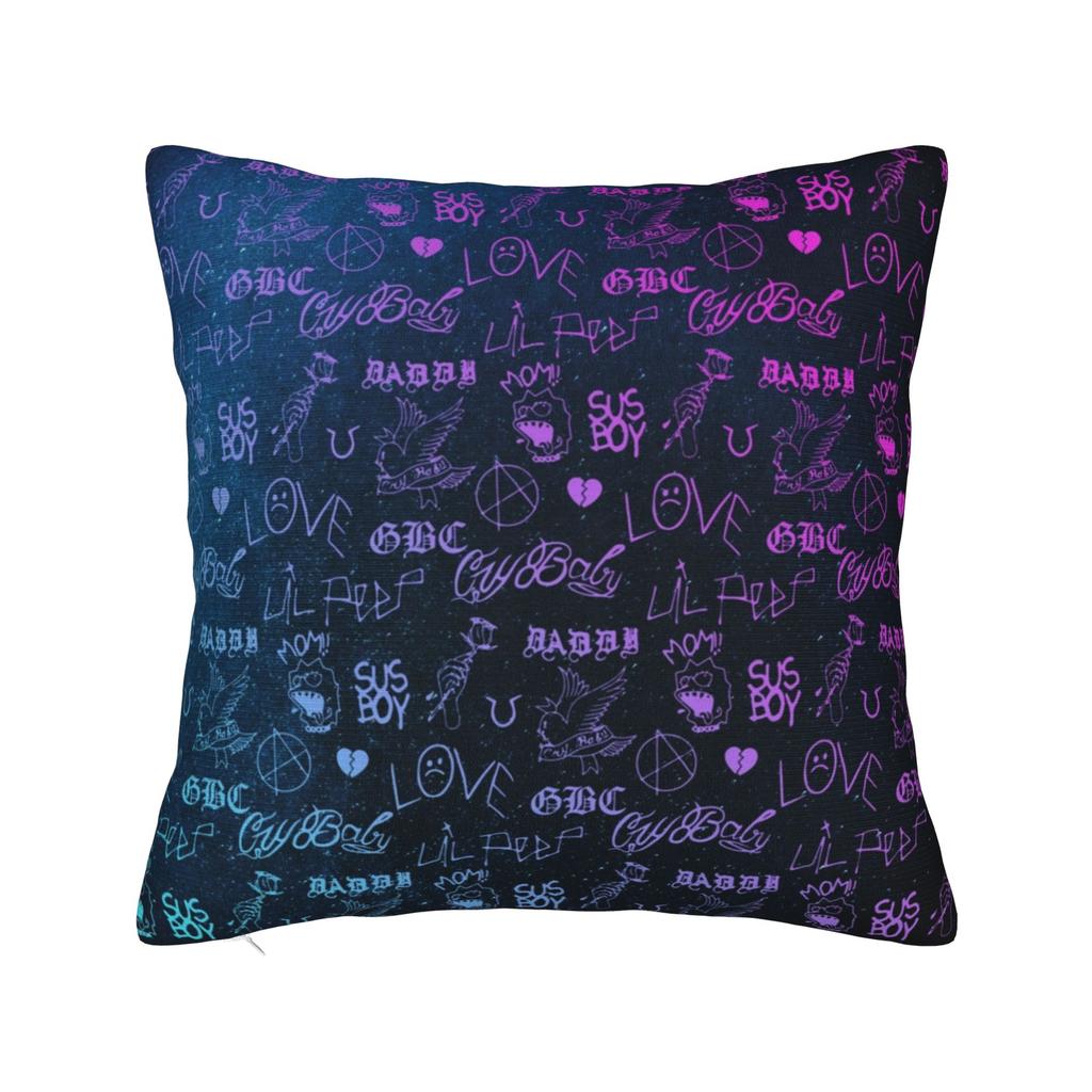 Lil Peep Pillowcase Printed Polyester Cushion Cover Decorative Throw Pillow Case Cover Sofa Zippered 40X40cm