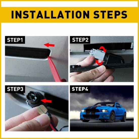 LED Front Bumper Side Marker Lights Smoked Lens Amber Fit 2010-2014 Ford Mustang