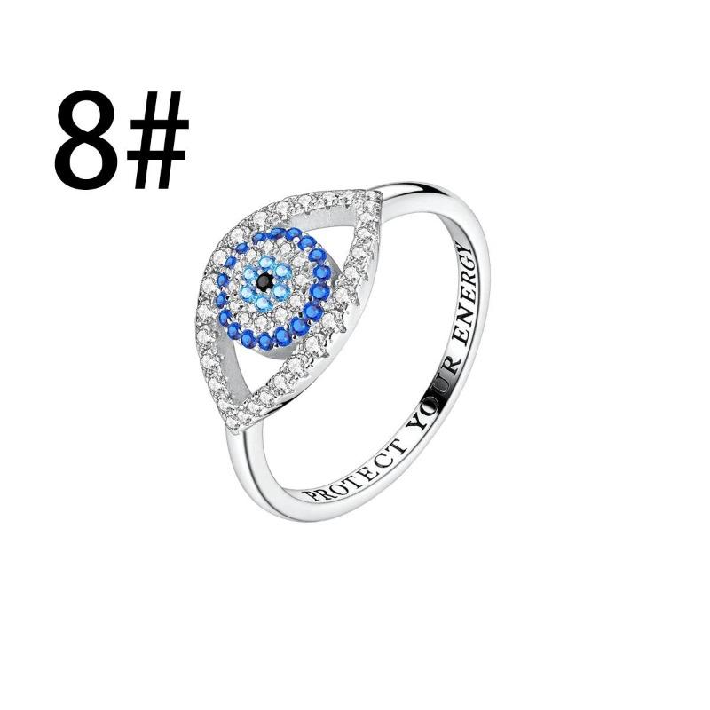 Original Copper Blue Evil Eyes Charms Ring Earrings Bead Palm Pendants Fit Bracelet Necklace Jewelry Gift