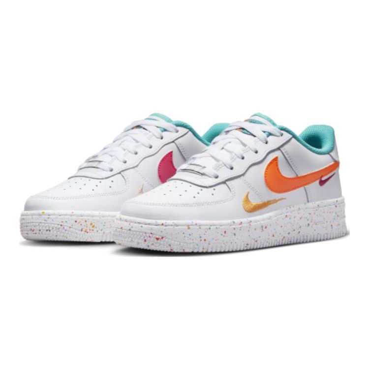 Nike Air Force 1 LV8 GS Leap High Kids Sneakers White Washed-Teal Safety-Orange FD4626-181