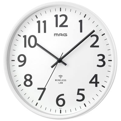 MAG Signal Keeper Analog Wall Clock with Wireless NTP Time Simple Design for Living Room or Nighttime Stop Second Noah Precision W-811A WH-Z LAN,