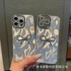 Fine Hole Feather Yarn Bow Is Suitable for Apple 17pm/16pro Mobile Phone Case 11/12 Simple and Light Luxury.