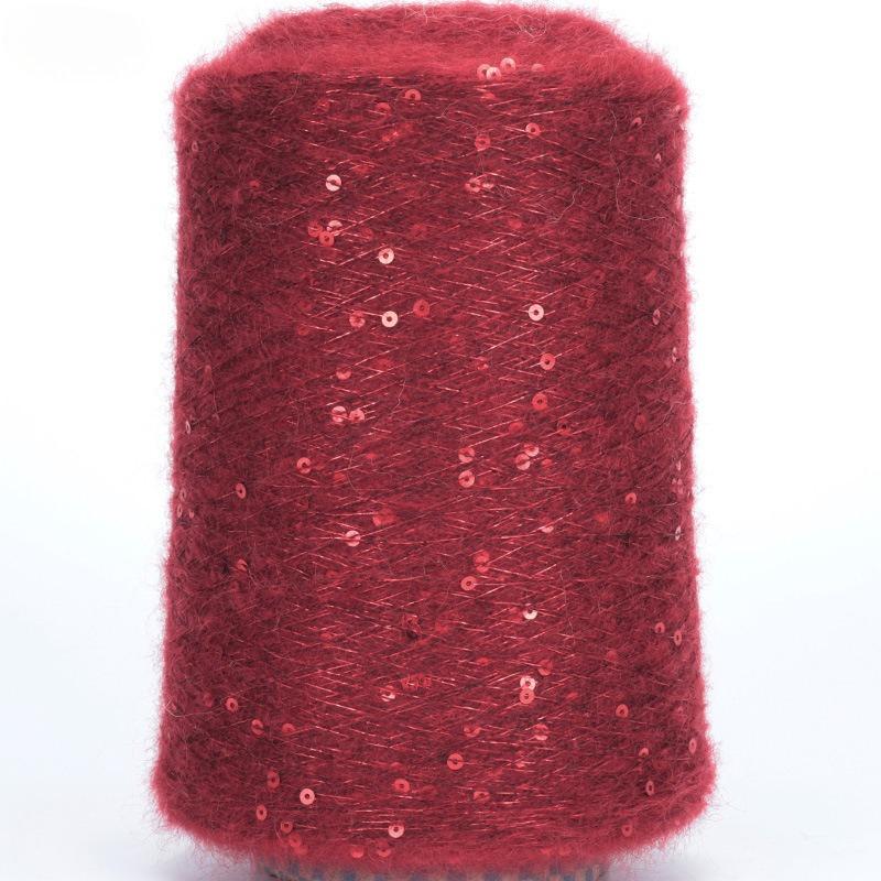 300g Soft Natural Colorful Plush Mohair Sequin Yarn for Knitting Ice Silk Metallized Yarn Weave Crochet Sewing Thread