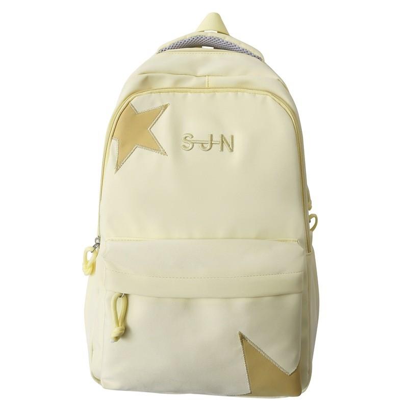 Five Print Pointed Star Student Backpack Simple Ergonomic Carry School System