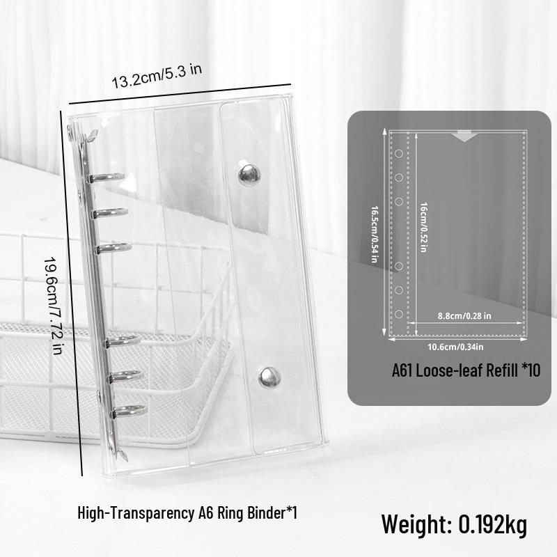 M5 Portable A6/A7 Binder Album with Transparent PVC Cover for Idol Photocard Storage