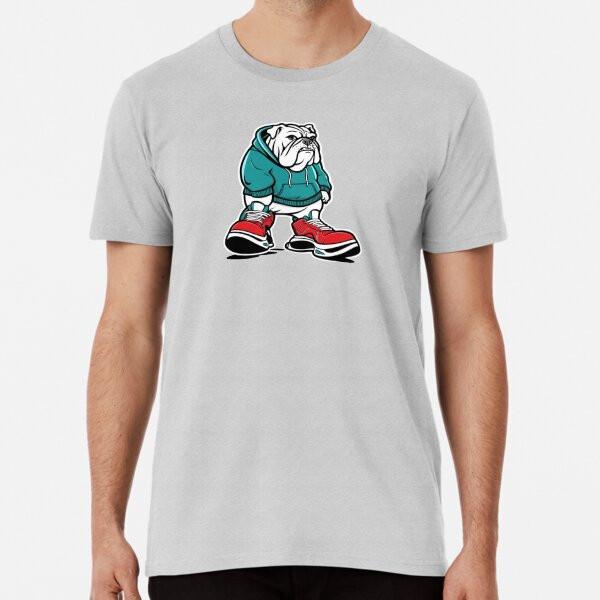 

Bulldog in urban clothing and sneakers Premi S to 5XL Made in the AU/USA T-Shirt 4XL