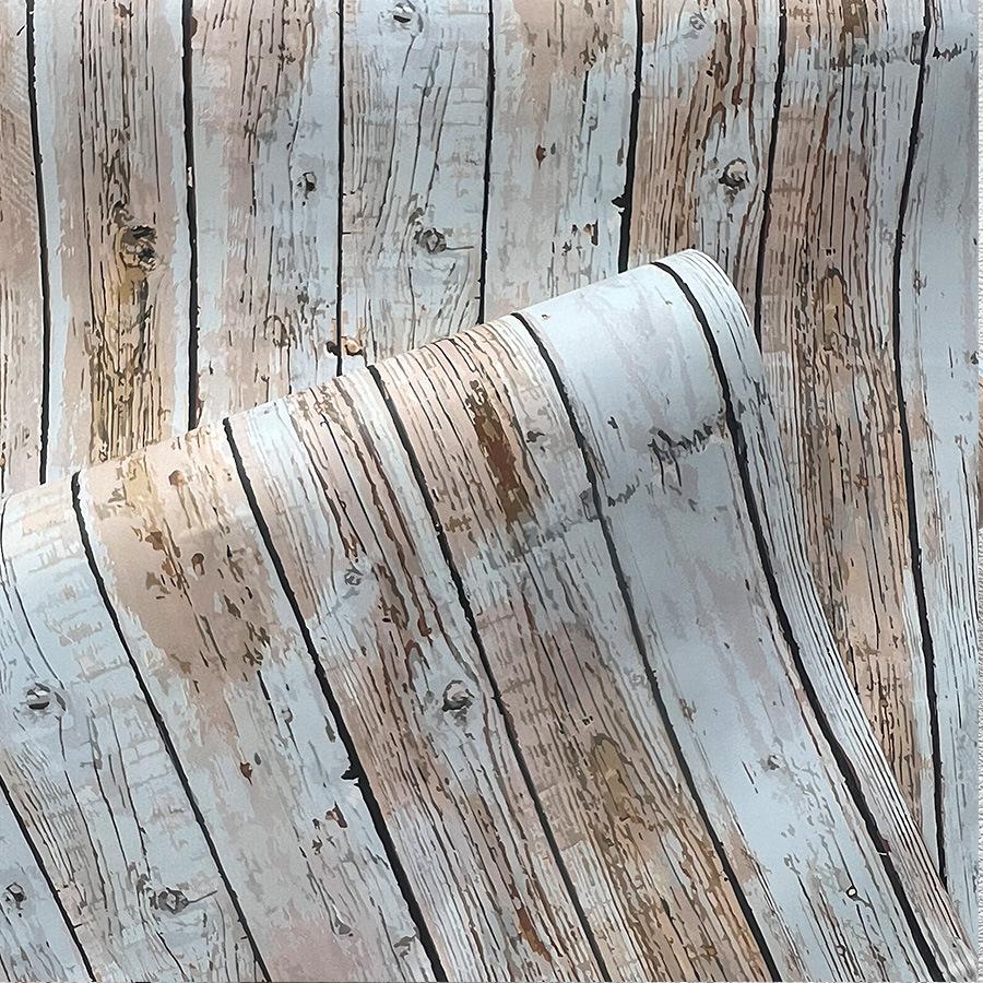 

Винтажные самоклеящиеся обои под белое дерево клен для гостиной, столовой, спальни, фоновой стены, ПВХ обои 45X200CM