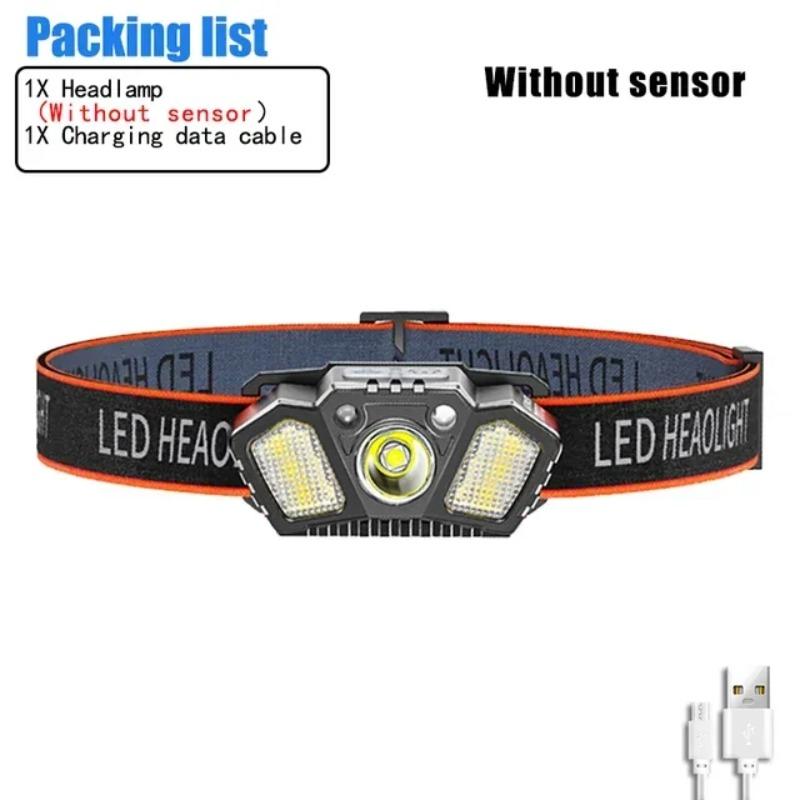 LED Multifunctional Strong Bald Light Wave Sensing Headlight Ultra Long Endurance Outdoor Emergency Lighting Work Light