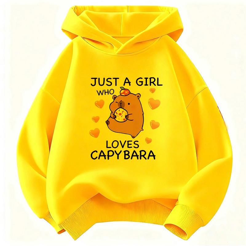 Just A Girl Who Love Capybara Hoodie Kids Cartoon Children's Sweatshirt Hoody for Boys Girls Casual Hoodies Funny Clothes