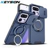 KEYSION 360° Rotating Ring Stand Phone Case for OPPO Realme 16 Pro 5G 16 Pro+ Slide Camera Protection Magnetic Shockproof Cover
