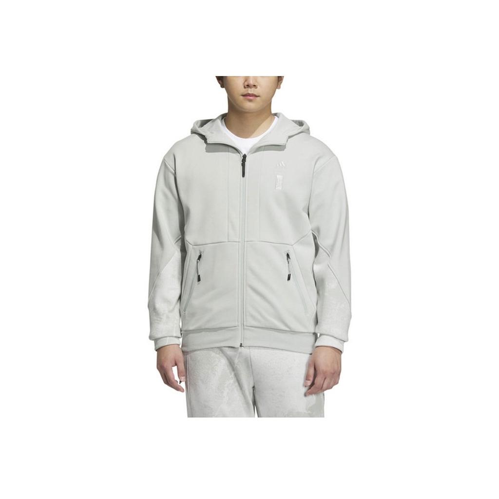 adidas Wuji Örgü Sıcak Kapüşonlu Spor Ceket Erkek Dış Giyim Gri IP4943