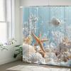 1Pc Shower Curtain - Underwater Scene With Starfish, Fish, And Coral Reef Design Waterproof