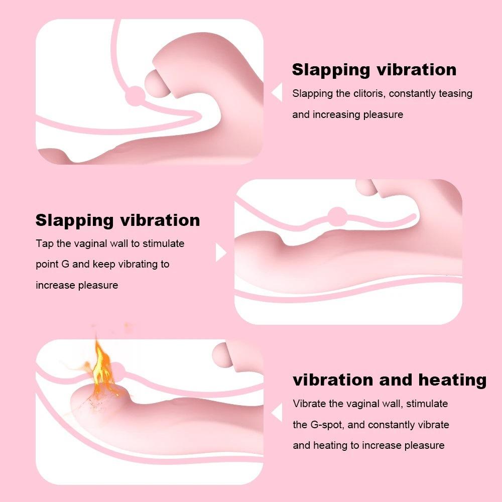 3-in-1 Vibrating Thrusting Massage Stick for Women G-spot Stimulator Soft Silicone Adult Toy
