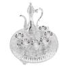 Vintage Wine Pot Set European Retro Coffee Pot Tray Kit Decorative Zinc Alloy Exquisite Carving Wine Cups for Home Party Dinner
