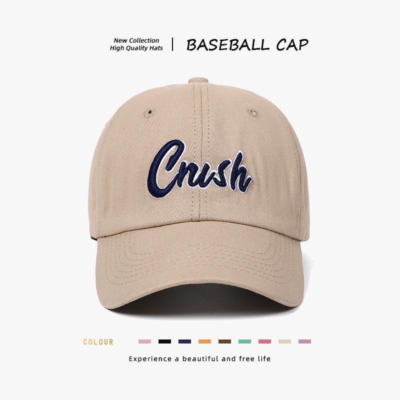 Retro three-dimensional embroidery baseball hat men's and women's curved brim soft top casual versatile sunscreen sunshade cap tide