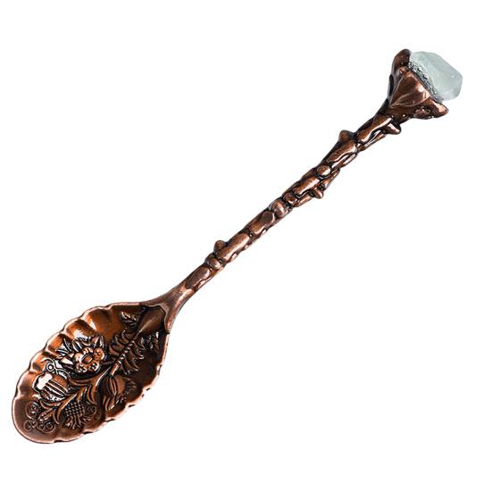 Crystal Coffee Scoop Vintage Carved Stirring Spoon Irregular Polished Stone Dessert Spoon