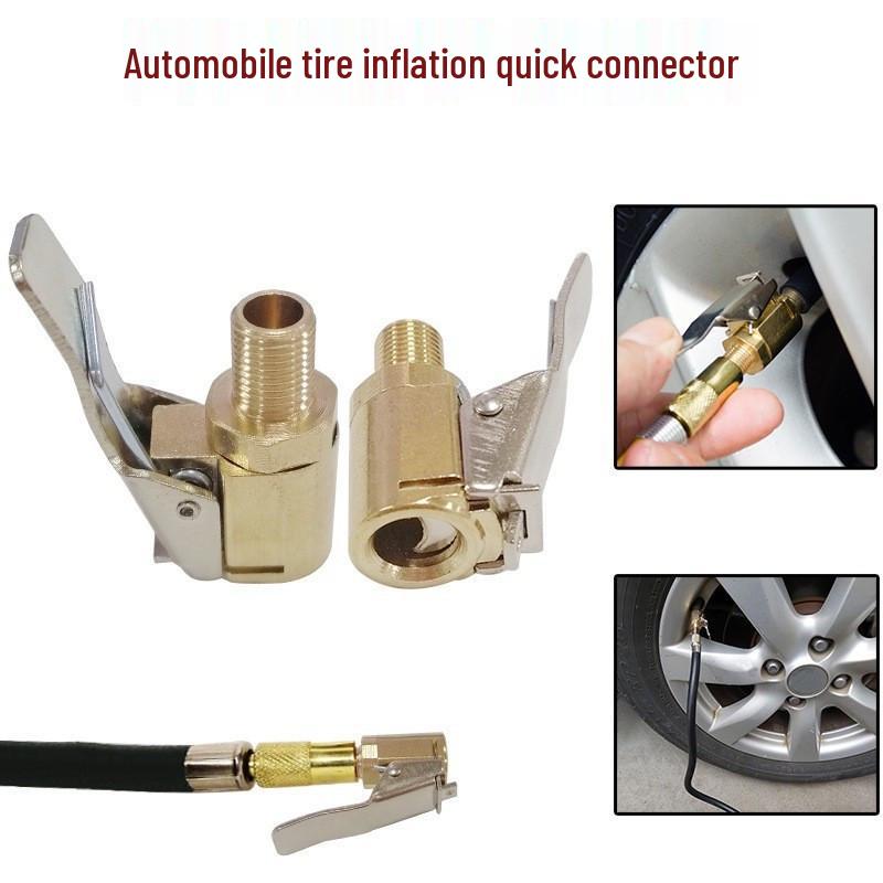Heavy Duty Quick-Inflate Tire Pressure Gauge and Nozzle
