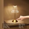 Modern LED Crystal Table Lamp with Touch Control - Tri-Tone Lighting, Wrought Iron Base, Rechargeable Battery
