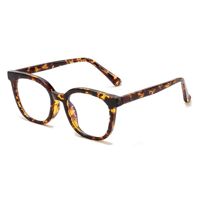 0 -0.5 -0.75 To -6.0 Anti Blue Rays Aspherical Lens Leopard Frame Oval Minus Diopter Glasses Unisex TR90 Prescription Spectacles
