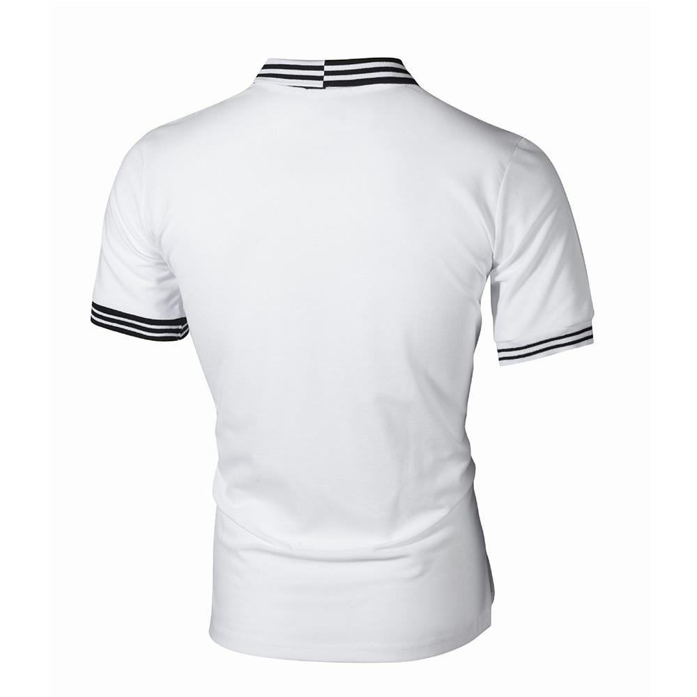 Polo Shirts for Men Contrast Color Slim Fit Mens Polos Summer Fashion Brand Male Clothing Business Casual Lapel Short Sleeve Striped Comfortable Tops