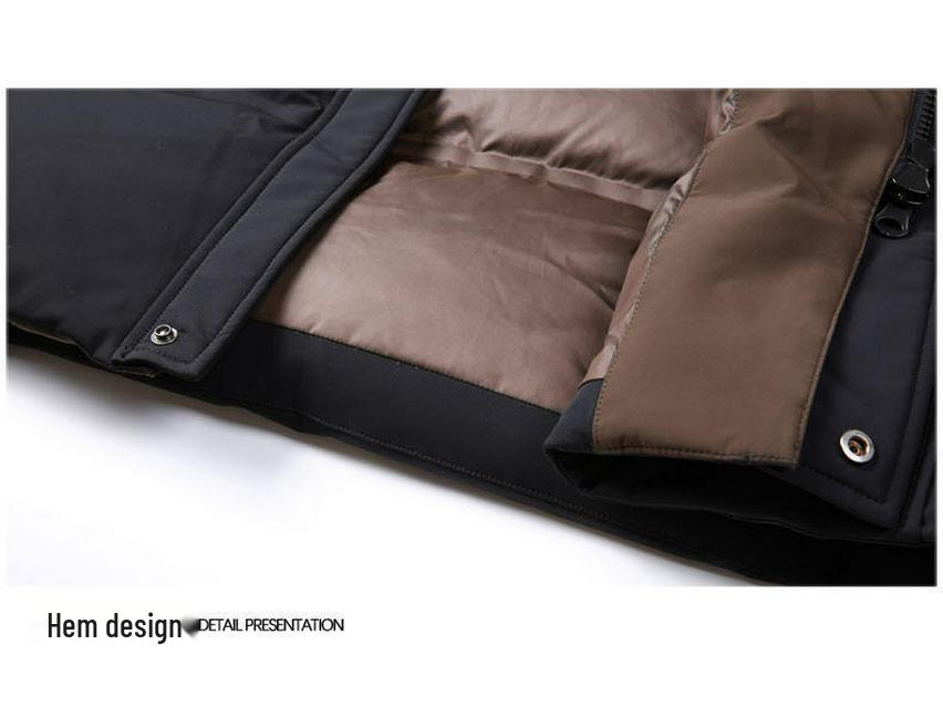 Doudoune à Capuche Mi-Longue pour Homme - Manteau d'Hiver Épais, Chaud et Décontracté