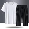 Men's Quick-Dry Ice Silk Summer Suit - Short Sleeve Top & Multi-Length Sports Pants