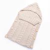 Gestrickter Schlafsack für Neugeborene, Babykleidung, wattierter Schlafsack mit Knopf und Kapuze
