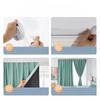 Solid Color Full Blackout Punch-Free Curtain Thickened Easy Install Self-Adhesive Shading Drape for Door Window Decor