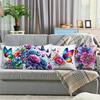 Rainbow Butterfly Flowers Digital Printing Pillow Cover Short Plush Suitable Living Rooms Bedrooms Sofas Throw Cushion Cover