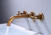 European Antique In-wall Brass Lavatory Basin Mixer Taps Bathroom Sink Faucet Hot and Cold Water Concealed Mounted Tap