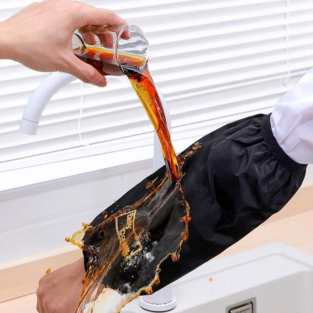 Embroidered Long Waterproof Oversleeves Against Dirt Dishwashing Cleaning Sleeves Men's