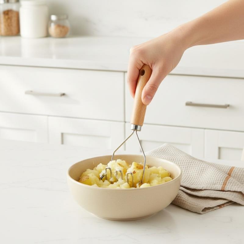 Edelstahl Schlammpresse Kartoffelstampfer Multifunktionaler Babybrei Saftpresse für Hausgemachte Säuglings Obst Gemüse Stampfen Kochen