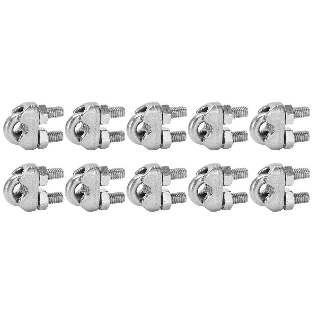 10pcs 1 4 Inch M6 Stainless Steel Wire Rope Cable Clip Clamp U Bolt Saddle Fastener