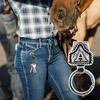 Western Cowboy Letter Keychain Vintage Initial A-Z Key Clip Metal Key Chain Belt Keyring Denim Style Accessory